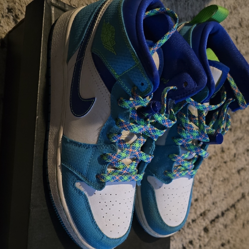 Kids Blue and White Sneakers